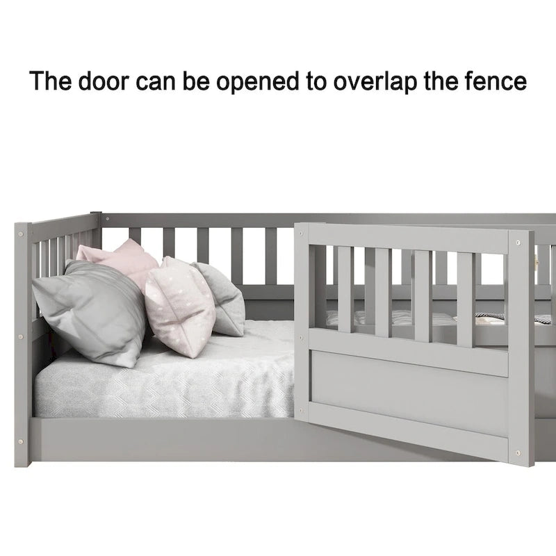 Letto da terra per bambini in legno Montessori con doghe di supporto