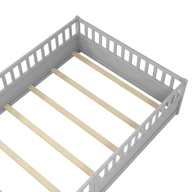 Letto da terra per bambini in legno Montessori con doghe di supporto