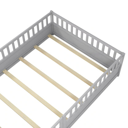 Letto da terra per bambini in legno Montessori con doghe di supporto