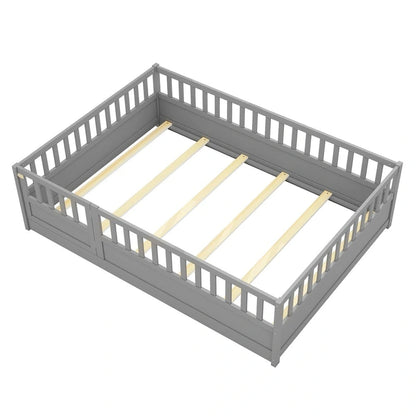 Letto da terra per bambini in legno Montessori con doghe di supporto