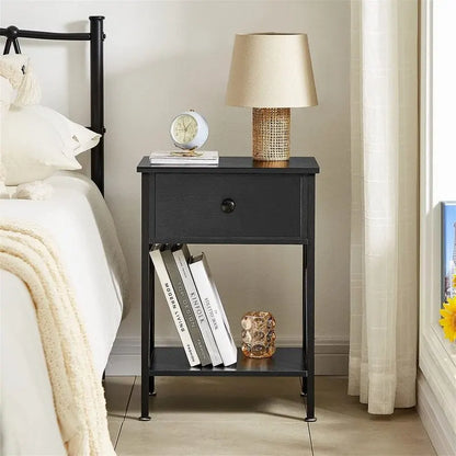 Comodini Set di 2 comodini moderni Nero scuro
