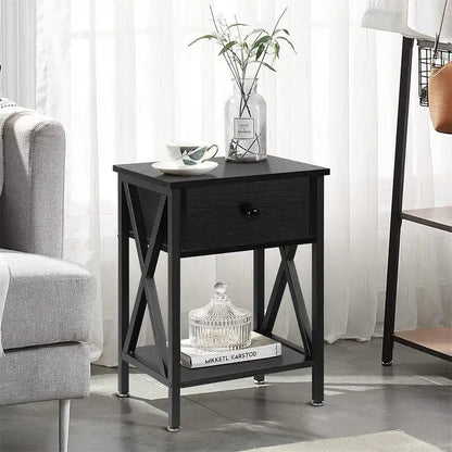 Comodini Set di 2 comodini moderni Nero scuro