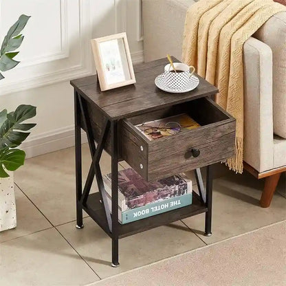 Comodini Set di 2 comodini moderni Nero scuro