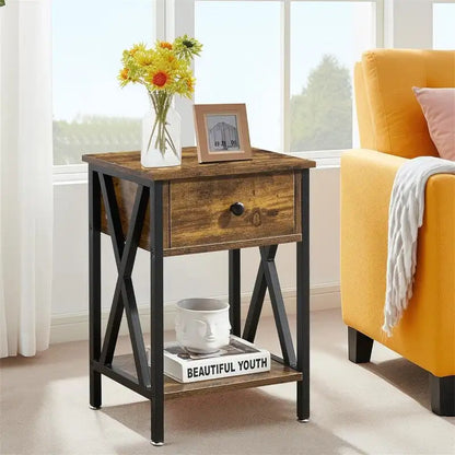 Comodini Set di 2 comodini moderni Nero scuro