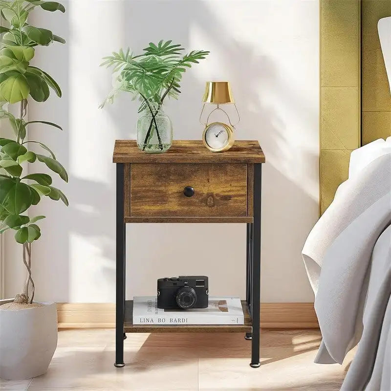 Comodini Set di 2 comodini moderni Nero scuro
