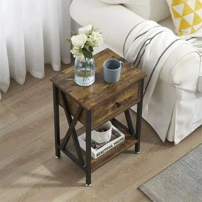 Comodini Set di 2 comodini moderni Nero scuro