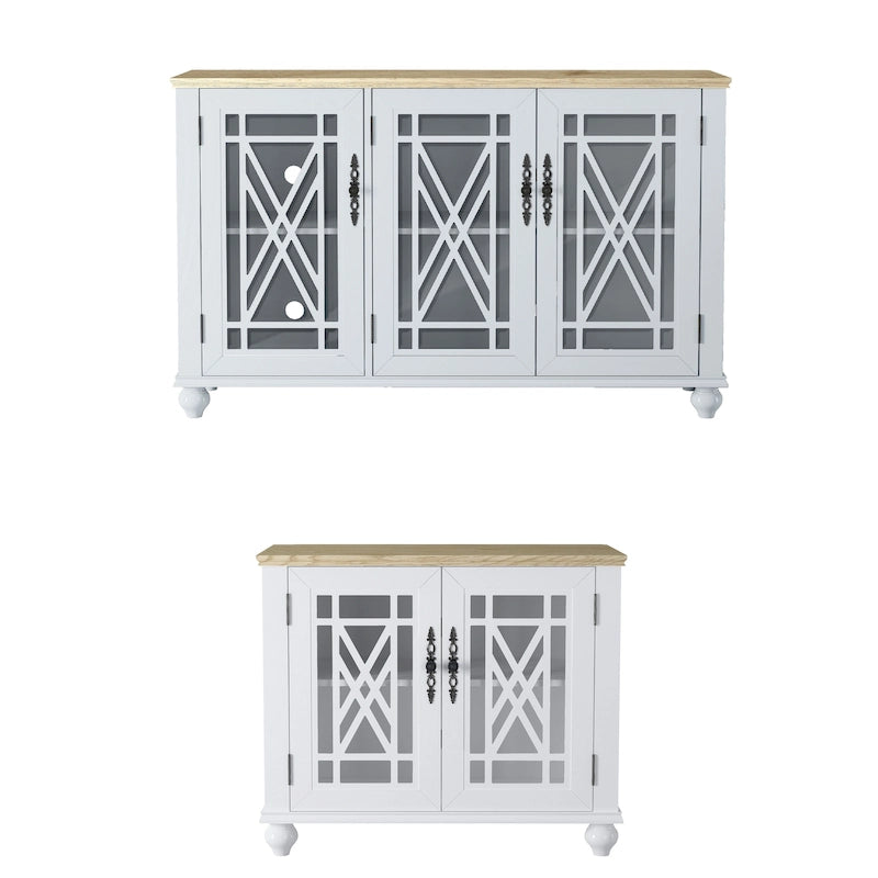 Set credenza a buffet con contenitore floreale da 2 pezzi - Larghezza 55 e 38 pollici - Larghezza 55 e 38 pollici