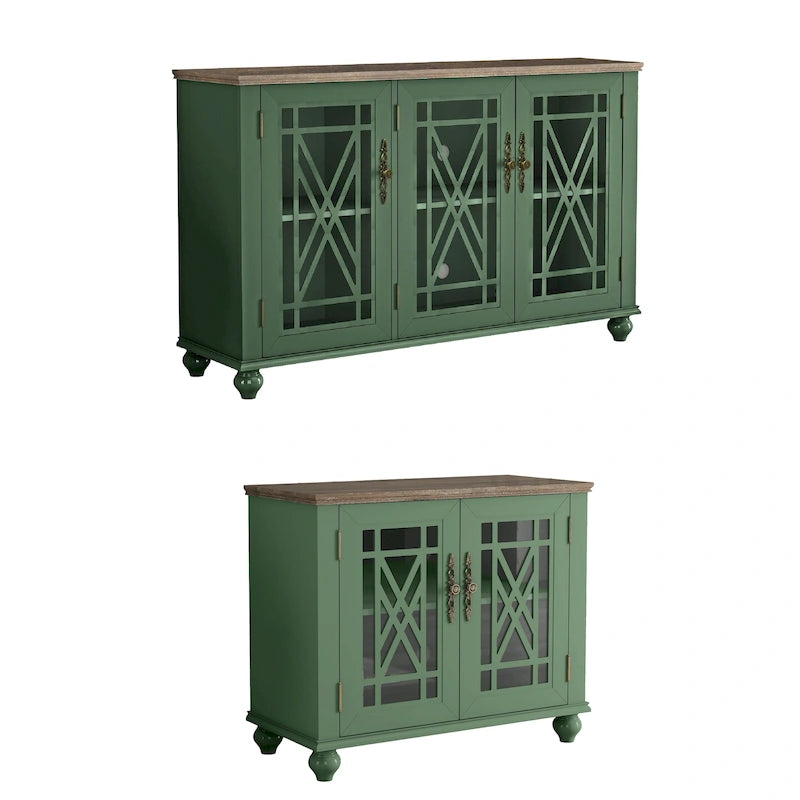 Set credenza a buffet con contenitore floreale da 2 pezzi - Larghezza 55 e 38 pollici - Larghezza 55 e 38 pollici