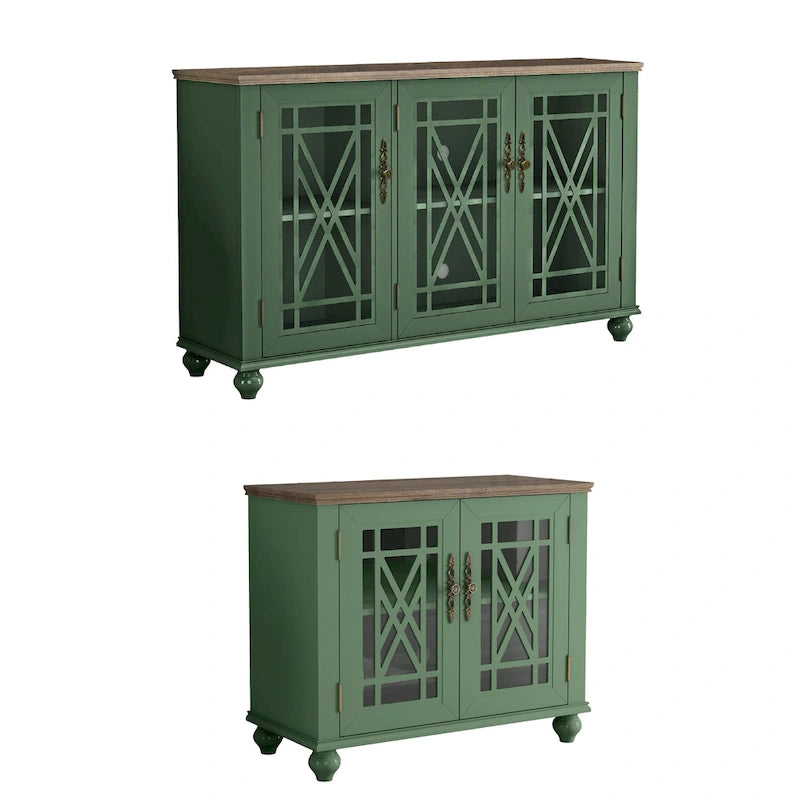 Set credenza a buffet con contenitore floreale da 2 pezzi - Larghezza 55 e 38 pollici - Larghezza 55 e 38 pollici