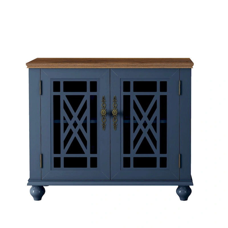 Set credenza a buffet con contenitore floreale da 2 pezzi - Larghezza 55 e 38 pollici - Larghezza 55 e 38 pollici