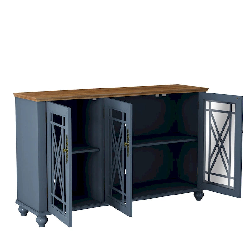 Set credenza a buffet con contenitore floreale da 2 pezzi - Larghezza 55 e 38 pollici - Larghezza 55 e 38 pollici