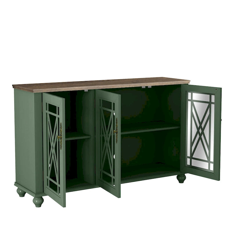 Set credenza a buffet con contenitore floreale da 2 pezzi - Larghezza 55 e 38 pollici - Larghezza 55 e 38 pollici