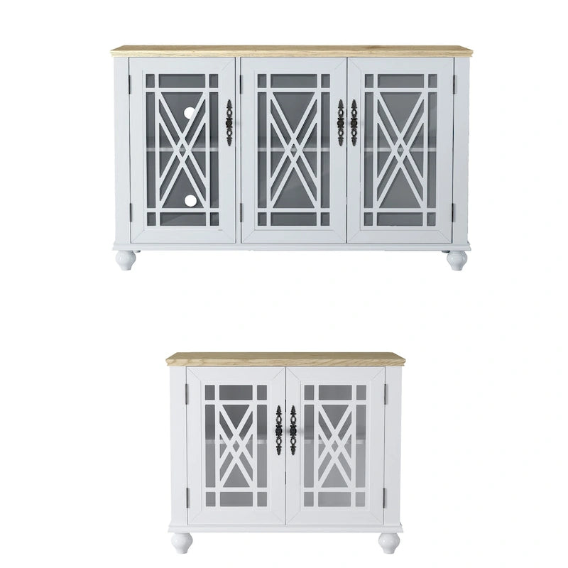 Set credenza a buffet con contenitore floreale da 2 pezzi - Larghezza 55 e 38 pollici - Larghezza 55 e 38 pollici