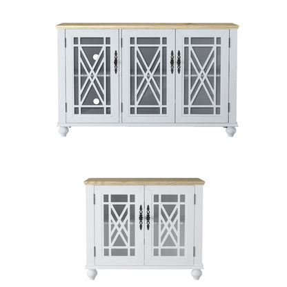 Set credenza a buffet con contenitore floreale da 2 pezzi - Larghezza 55 e 38 pollici - Larghezza 55 e 38 pollici
