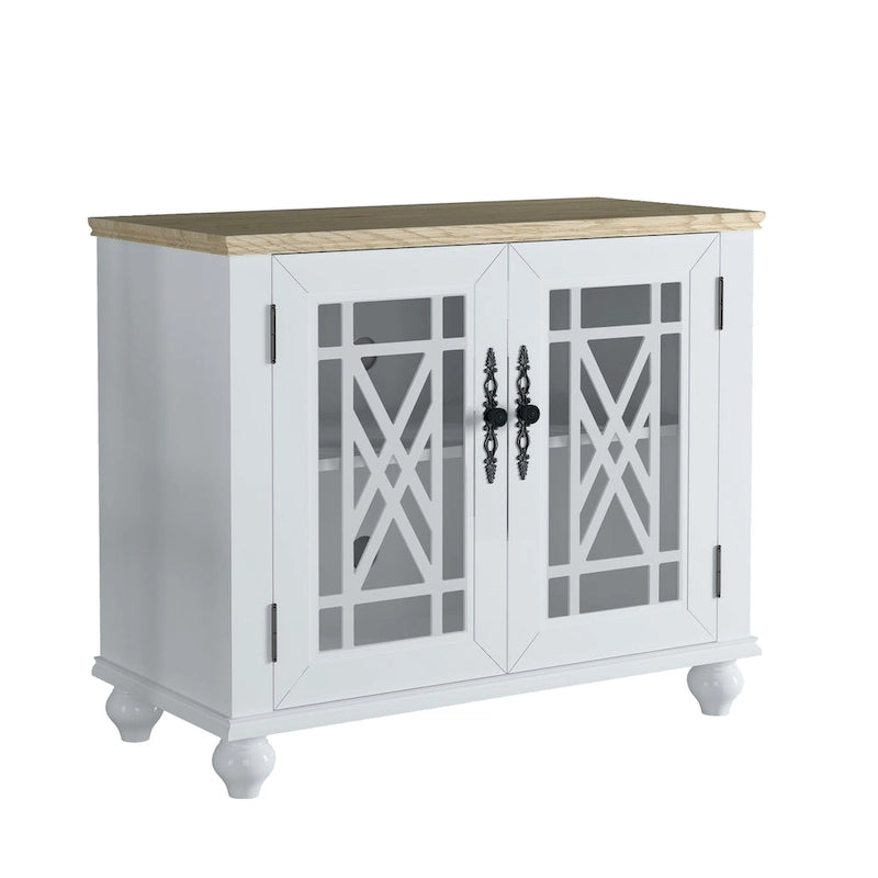 Set credenza a buffet con contenitore floreale da 2 pezzi - Larghezza 55 e 38 pollici - Larghezza 55 e 38 pollici