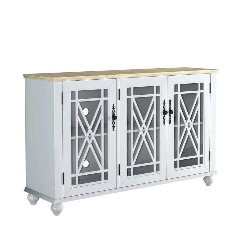 Set credenza a buffet con contenitore floreale da 2 pezzi - Larghezza 55 e 38 pollici - Larghezza 55 e 38 pollici