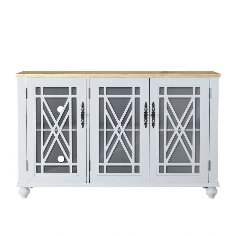 Set credenza a buffet con contenitore floreale da 2 pezzi - Larghezza 55 e 38 pollici - Larghezza 55 e 38 pollici