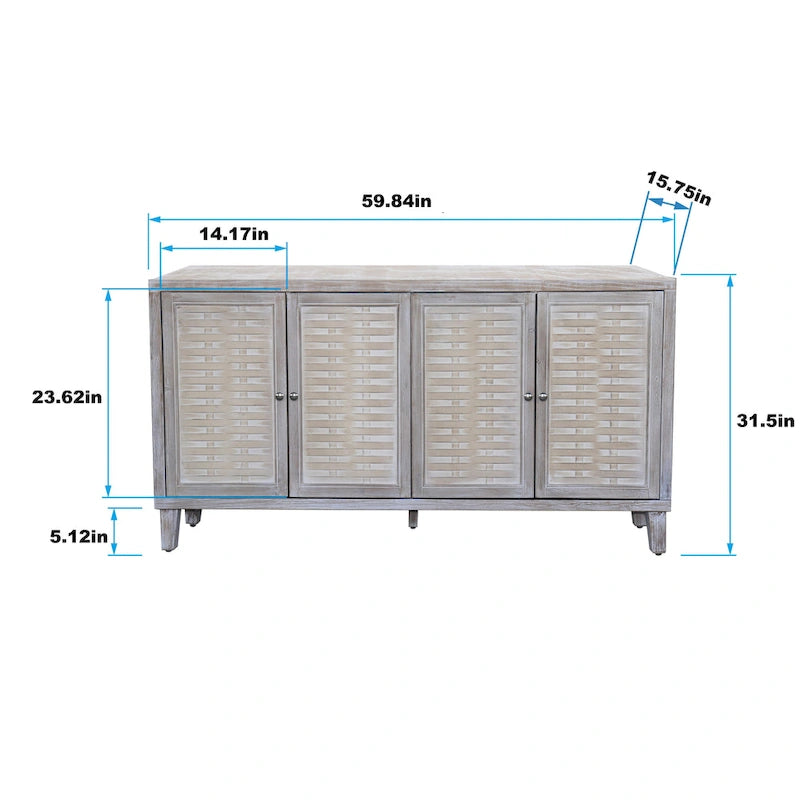 Credenza in legno a 4 ante, credenza ...