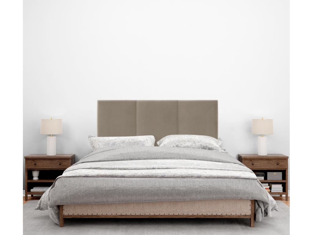 Struttura letto in velluto beige, 150 x 50 cm