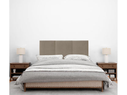 Struttura letto in velluto beige, 150 x 50 cm