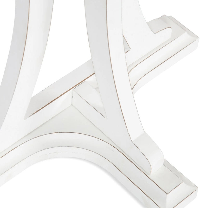 Tavolo consolle semicircolare in legno a mezzaluna con piano rustico anticato a mano e gambe a cavalletto - 30x15x31 pollici