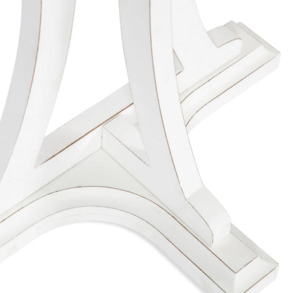Tavolo consolle semicircolare in legno a mezzaluna con piano rustico anticato a mano e gambe a cavalletto - 30x15x31 pollici