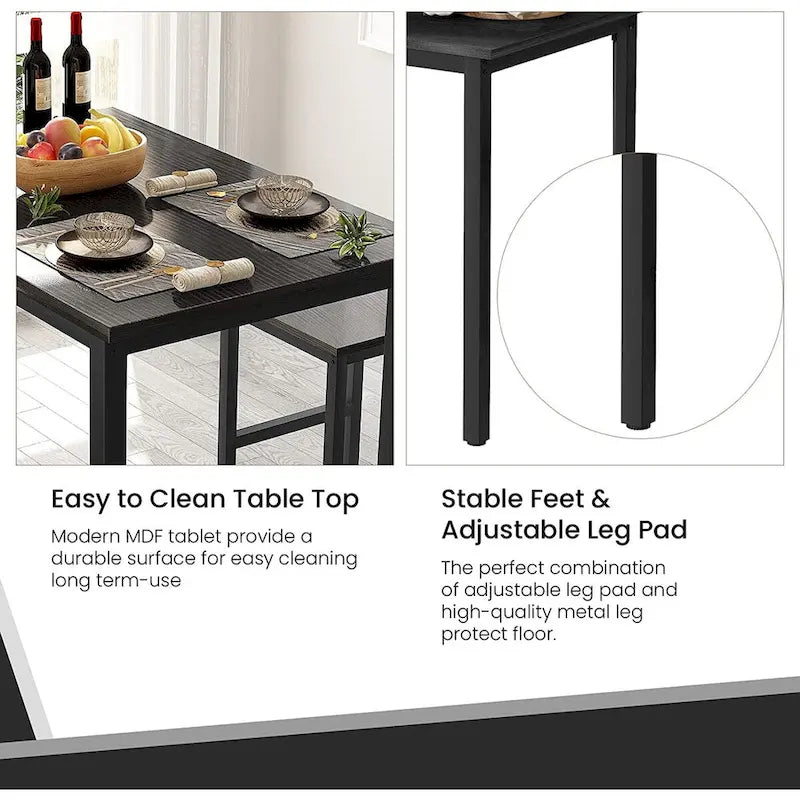 Set da tavolo da pranzo piccolo per 2, mobili da cucina per la casa, scelta perfetta, compatto e durevole, facile da montare