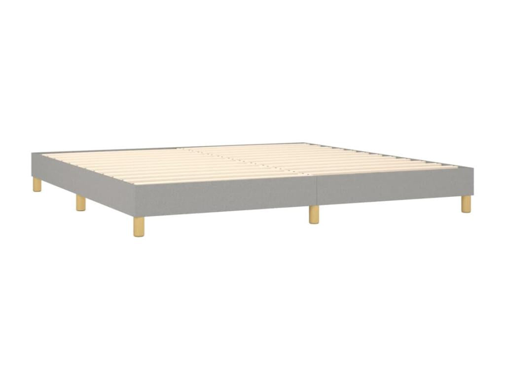 Struttura letto in tessuto grigio con materasso, 200 x 200 cm
