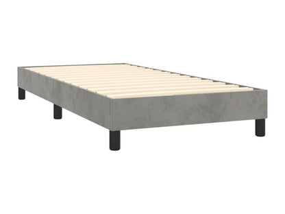 Struttura letto in velluto bianco con materasso, 90 x 190 cm