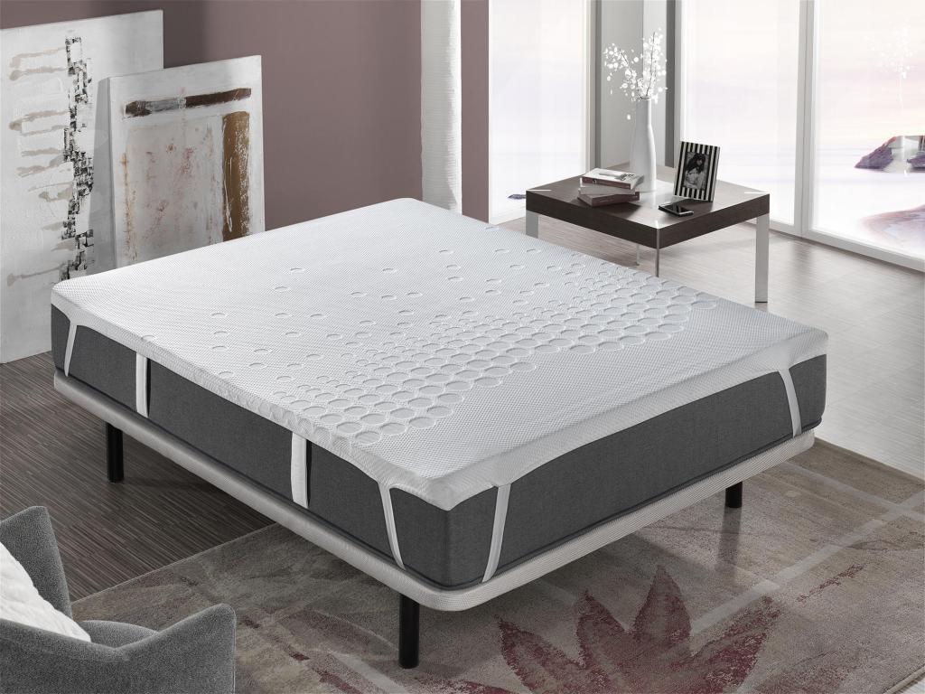 Materasso bianco in memory foam, 160 x 190 x 5 cm