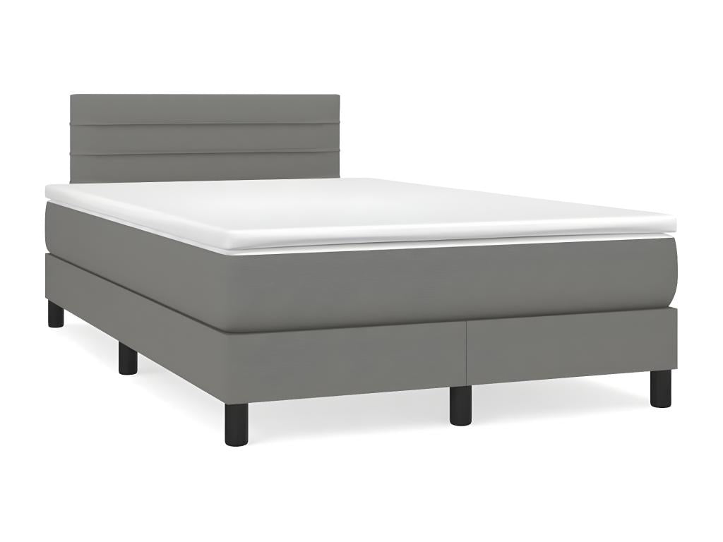Struttura letto in tessuto grigio con materasso, 120 x 190 cm