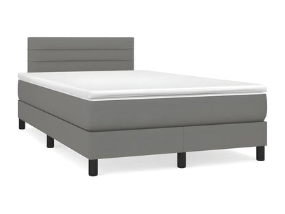 Struttura letto in tessuto grigio con materasso, 120 x 190 cm