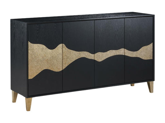 Credenza nera, 150 x 40 x 86 cm