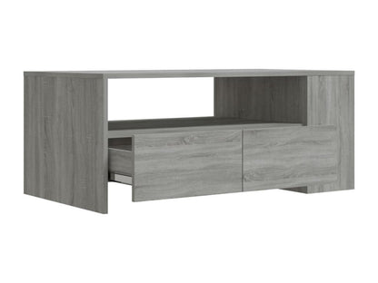 Tavolino da caffè in legno ingegnerizzato grigio, 102 x 55 x 42 cm