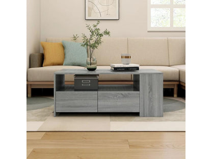 Tavolino da caffè in legno ingegnerizzato grigio, 102 x 55 x 42 cm