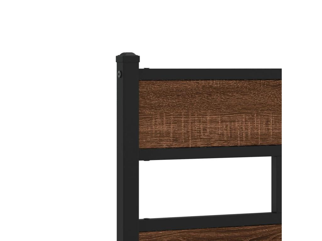 Struttura letto in metallo marrone con materasso, 180 x 200 cm