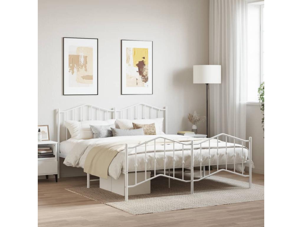Struttura letto in metallo bianco, 160 x 200 cm