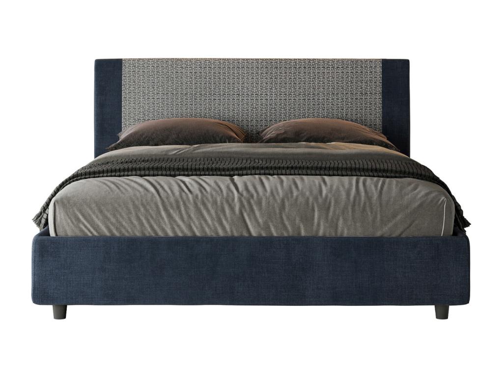 Struttura letto in tessuto blu, 160 x 210 cm