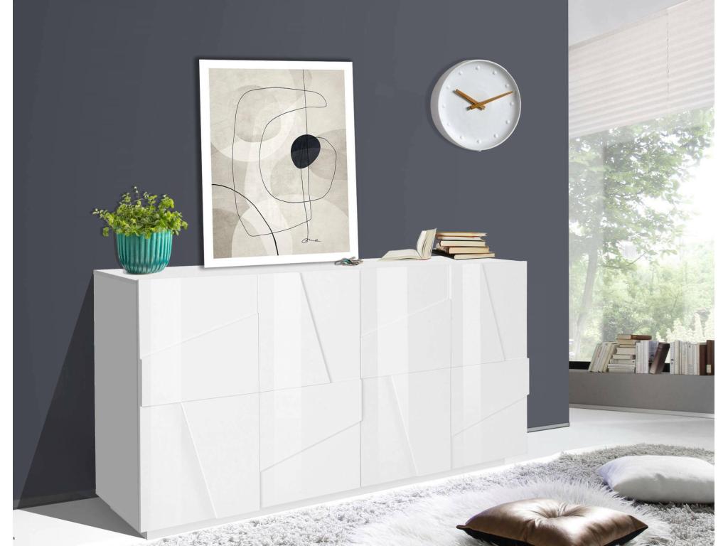 Credenza bianca a 4 ante