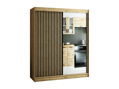 Armadio nero a 2 ante, 180 x 62 x 200 cm