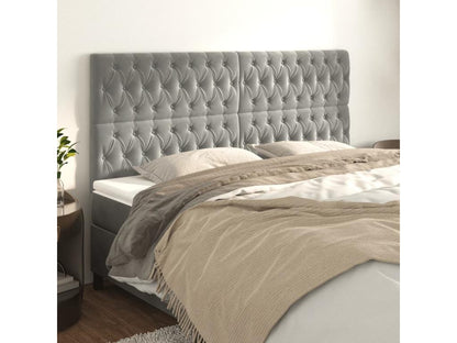 Struttura letto in velluto grigio, 100 x 7 x 78 cm