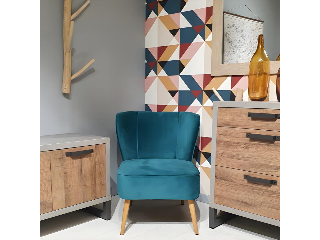 Poltrona in velluto blu