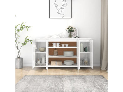 Credenza in legno ingegnerizzato bianco, 135 x 41 x 75 cm