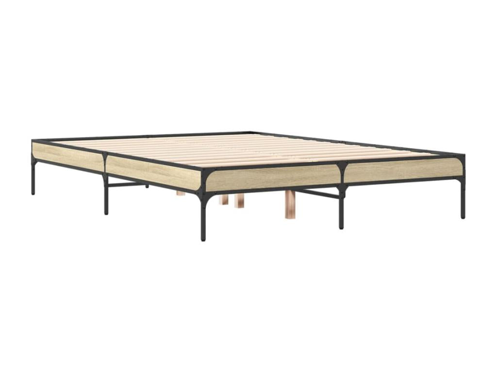 Struttura letto in legno ingegnerizzato marrone, 140 x 190 cm