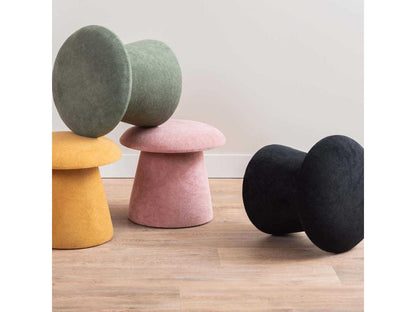 Pouf in velluto grigio