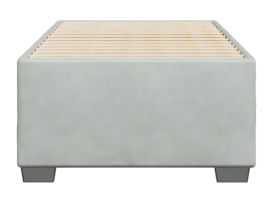 Struttura letto in velluto grigio, 90 x 200 cm