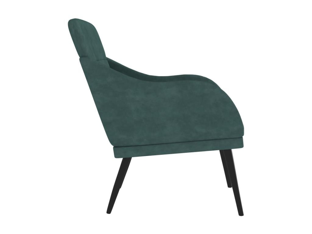 Poltrona in velluto verde, 63 x 76 x 80 cm