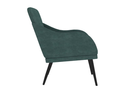 Poltrona in velluto verde, 63 x 76 x 80 cm
