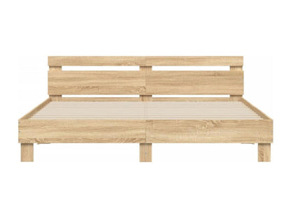 Struttura letto marrone con materasso, 160 x 200 cm