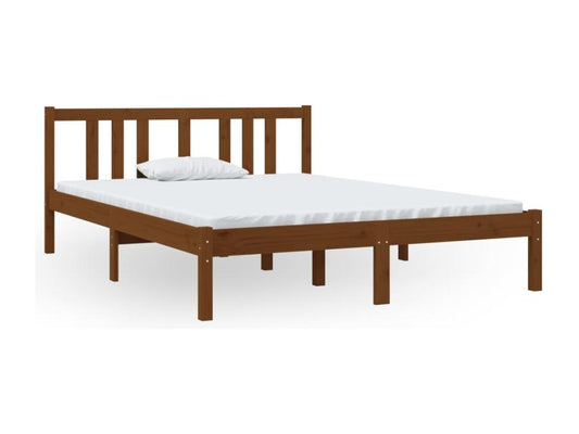Struttura letto in legno massello marrone, 135 x 190 cm